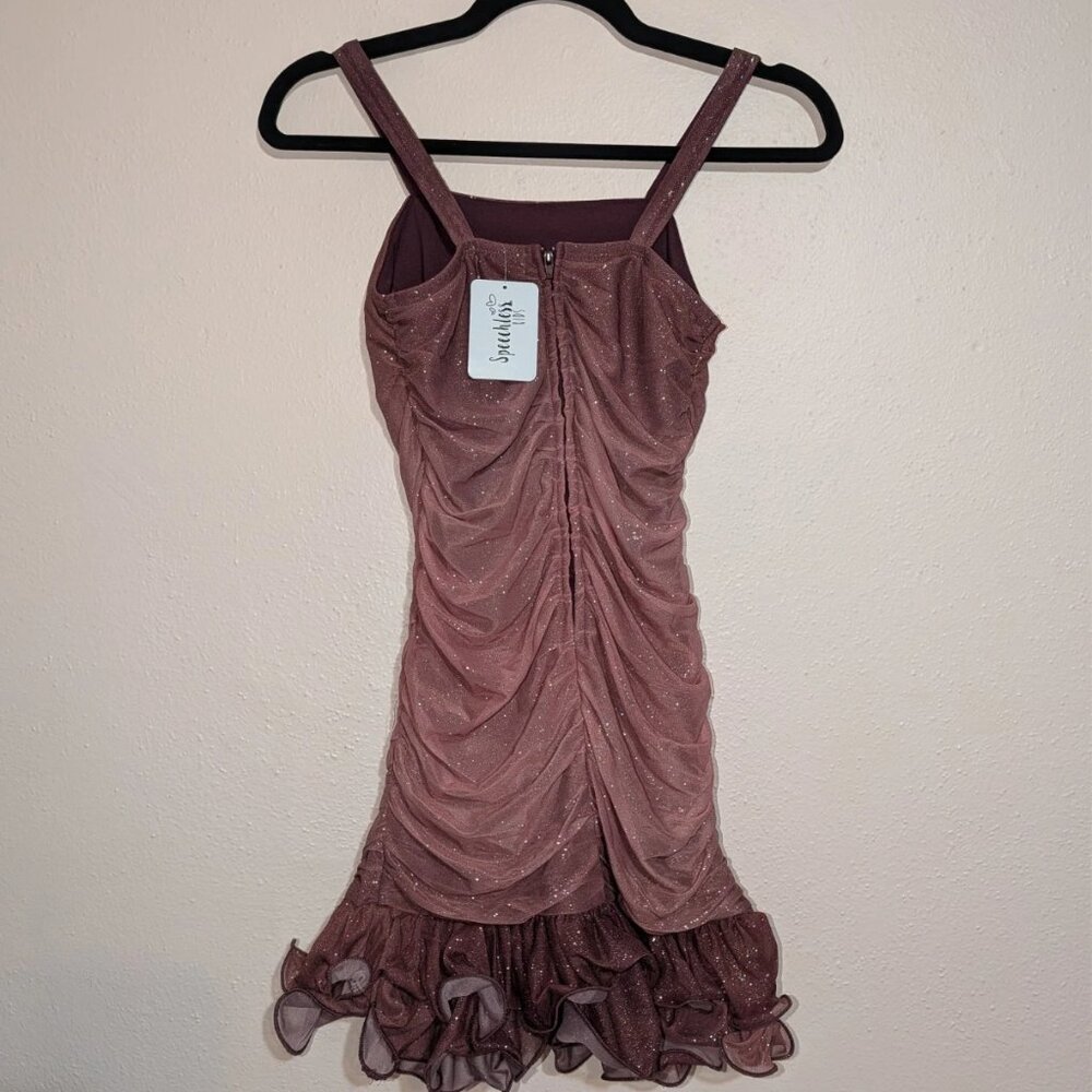 Speechless Girls Glitter Mesh Ruffle Hem Party Dress Size 10 - Picture 4 of 9